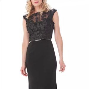 CARMEN MARC VALVO Black Rossette Dress Gown 14.